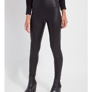 Lysee Black Faux Leather leggings Pants L XL 14 16